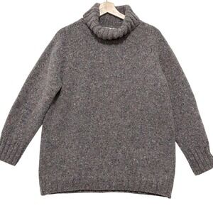 Fisherman Out Of Ireland Sweater Womens XL Virgin Wool Gray Soft Irish Nep